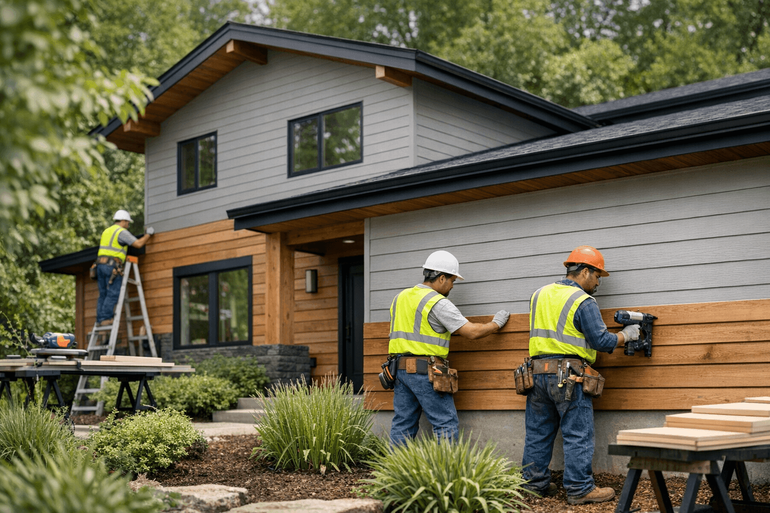 Home with eco-friendly siding materials